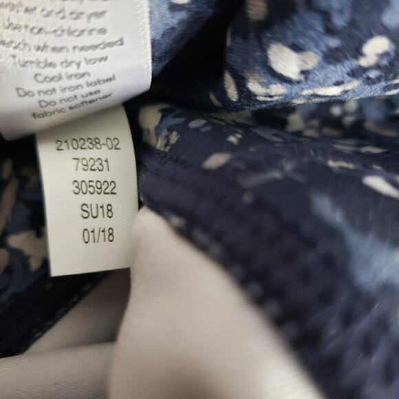 Athleta Womens Leggings Small Sandstone Salutation 7/8 Tight Mesh Blue Printed - Picture 11 of 11